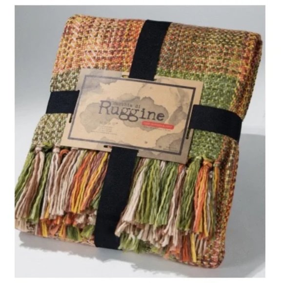 Ruggine Other - Premium Chunky Yarn Plaid Blanket, Color: Citrus Chamomile